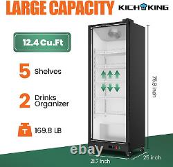 Commercial Display Refrigerator Cooler Glass Door Merchandiser Fridge 13 Cu. Ft