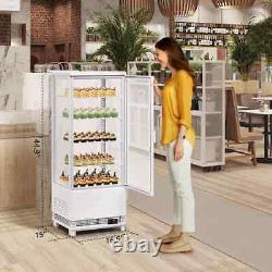 Commercial Glass Door Refrigerator Cooler Food Display Merchandiser Bar 3.5Cu. FT