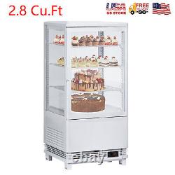 Commercial Glass Door Refrigerator Food Display Merchandiser Bar 2.8 Cu. Ft Cools