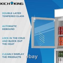 Commercial Refrigerator 2 Glass Doors WithLED Merchandiser Beverage Cooler Bar New
