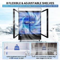 Commercial Refrigerator Cooler 2 Glass Door Beverage Display 43 Cu. Ft Shop Bar