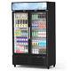 Commercial Refrigerator, Display Fridge Upright Beverage Cooler Double Glass Door