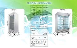 Commercial Refrigerator Glass Door Restaurant Freezer 46 cu. Ft ETL Certification