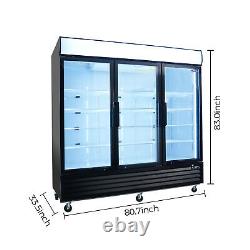 Commercial Triple Door Merchandiser Refrigerator 1980L Restaurant Refrigerators