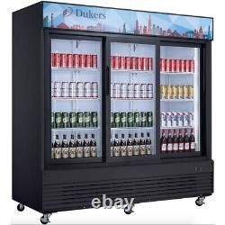 Dukers 3 Door Commercial Display Merchandiser Refrigerator, Retails $6,200