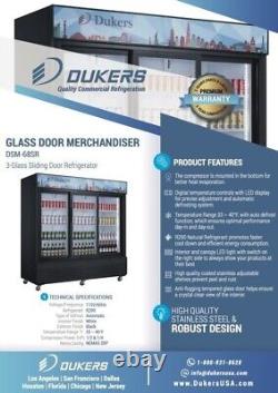 Dukers 3 Door Commercial Display Merchandiser Refrigerator, Retails $6,200