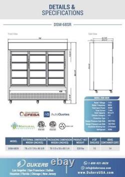 Dukers 3 Door Commercial Display Merchandiser Refrigerator, Retails $6,200