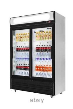 Fricool 2-Glass Door Merchandiser Refrigerator Beverage Cooler Sliding door NEW