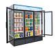Fricool 72 Three-Glass Door Merchandiser Refrigerator Beverage Cooler Black