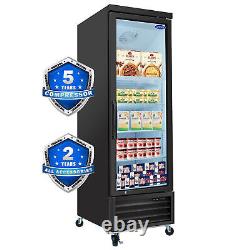 Glass 1 Door Merchandiser Freezer Upright Commercial Frozen Display 19.2 Cu. Ft