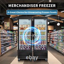 Glass 1 Door Merchandiser Freezer Upright Commercial Frozen Display 19.2 Cu. Ft