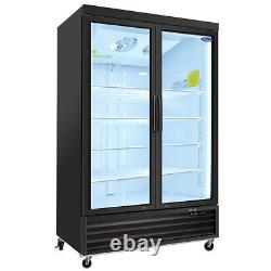 Glass 2 Swing Doors Freezer Merchandiser Commercial Frozen Display 44.7 Cu. Ft