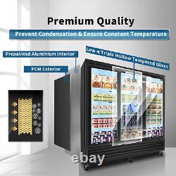 Glass 3 Swing Doors Freezer Merchandiser Commercial Frozen Display 70 Cu. Ft