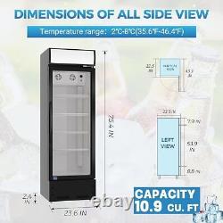 Merchandiser Commercial Refrigerator Glass Door Display Beverage Cooler 11 Cu. Ft