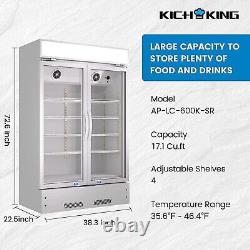 Merchandiser Refrigerator Glass Door Commercial Beverage Cooler 17.1 Cu. Ft New
