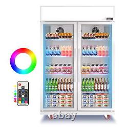 NEW 2 Glass Door Merchandiser Refrigerator Beverage Cooler Swing Door 39 Cu. Ft