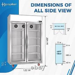 NEW Commercial 2 Glass Door Merchandiser Refrigerator Beverage Display Cooler