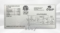 NEW Merchandiser Upright Two Glass Door Refrigerator Cooler 46 x 25 x 41 NSF