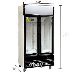 NSF Commercial 2 Glass Door Cooler Refrigerator Display Merchandiser