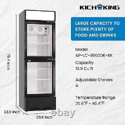 New Commercial 2 Glass Door Cooler Display Refrigerator Beverage Merchandiser