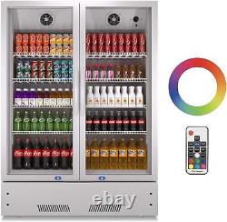 New Commercial Merchandiser Cooler 2 Glass Door Display Refrigerator 17.1 Cu. Ft
