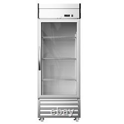 New Commercial Reach In Refrigerator Glass Door Stainless Steel Cooler Beverage