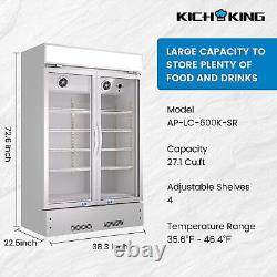 New Merchandiser 2 Glass Door Display Refrigerator Beverage Cooler Drink Fridge