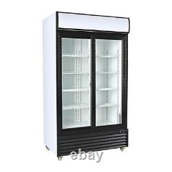 Procool Double Sliding Door Display Beverage Cooler Merchandiser Refrigerator