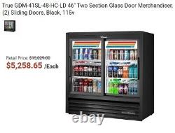 True 2020 GDM-41SL-48-HC-LD 46 Two Section Glass Door Merchandiser Refrigerator