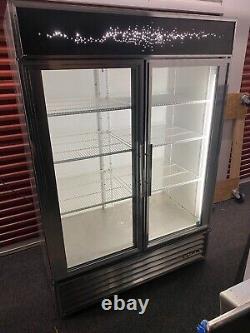 True GDM-49 Glass Two 2 Door Reach In Refrigerator Merchandiser with LED Stainless