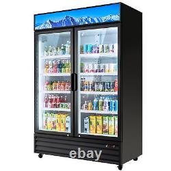 WILPREP 53 Commercial Merchandiser 2 Glass Door Display Refrigerator 40 Cu. Ft