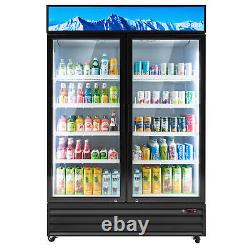 WILPREP 53 Commercial Merchandiser 2 Glass Door Display Refrigerator 40 Cu. Ft