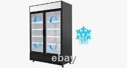 WILPREP 53 Commercial Merchandiser 2 Glass Door Display Refrigerator 40 Cu. Ft