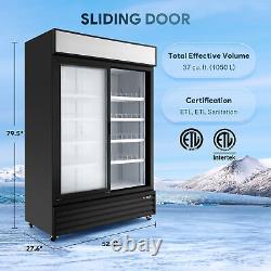 WILPREP 53 Commercial Merchandiser Sliding Door Display Refrigerator 37 CF ETL