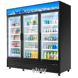 WILPREP 72 Commercial Merchandiser ETL 3 Glass Door Cooler Refrigerator 72.4 CF