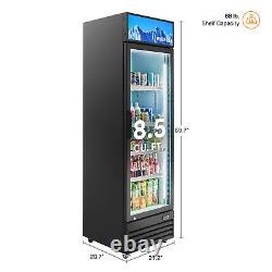 WILPREP Commercial Display Refrigerator, 8.5 cu ft Glass Door Merchandiser